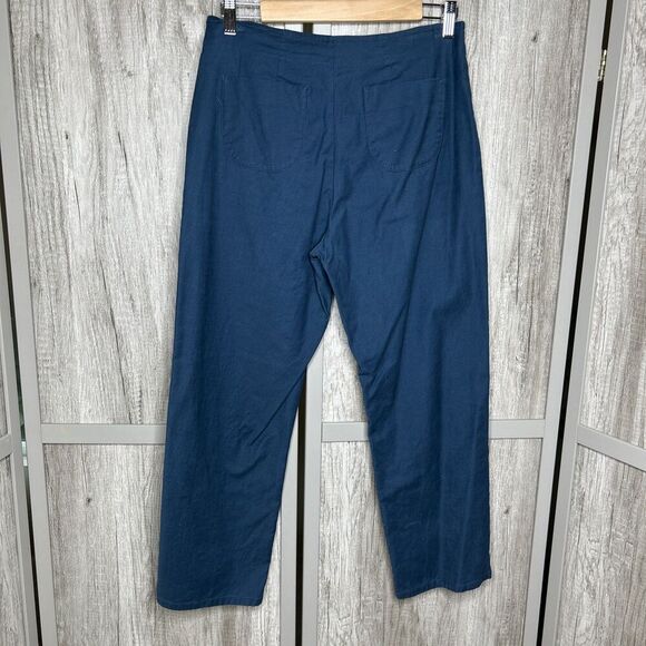 Uniqlo x Hana Tajima Pants Flat Front Pockets Straight Leg Blue Size 4 - Picture 6 of 8